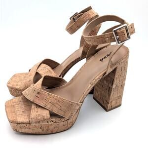 Abound Tenille Platform Ankle Strap Sandal  Women's Natural Cork Size US10M